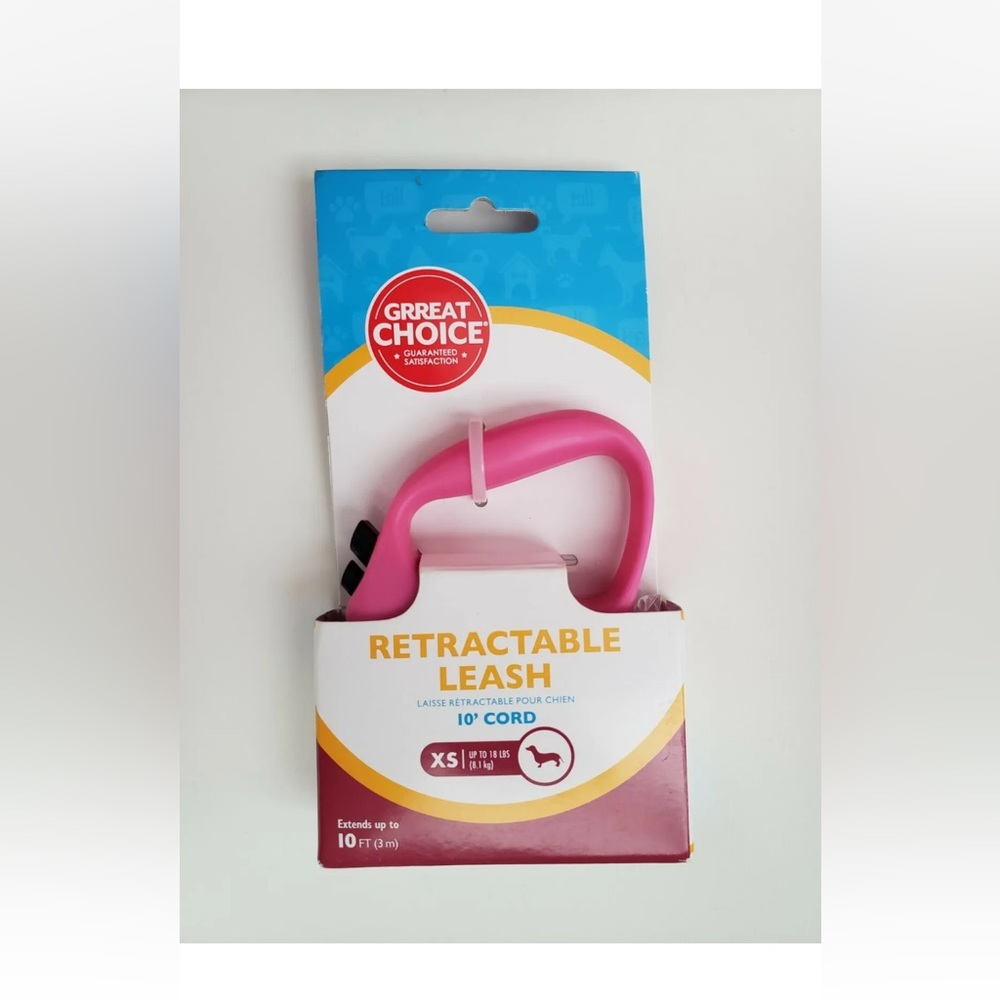 Grreat Choice Retractable Leash 10” Cord. XS